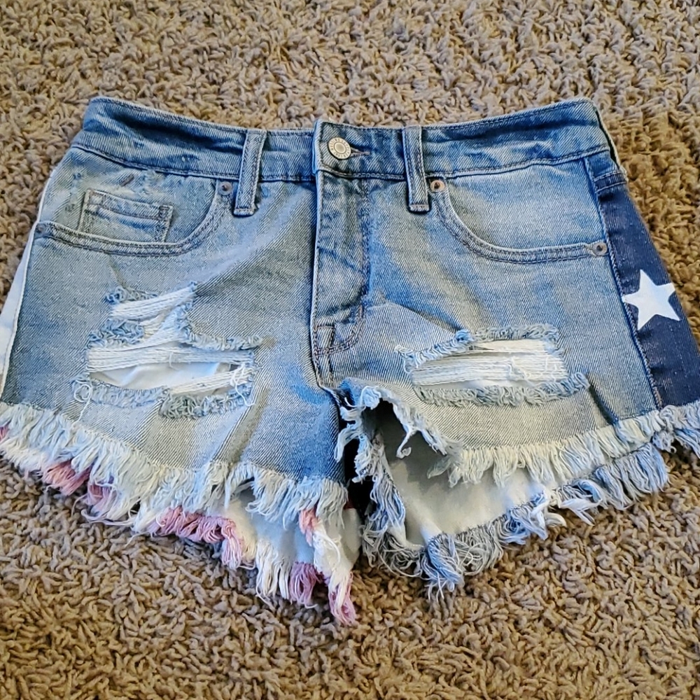 Mossimo American Flag Jean Shorts